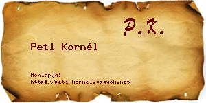 Peti Kornél névjegykártya