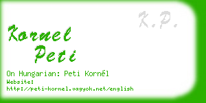 kornel peti business card