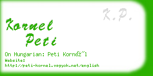 kornel peti business card